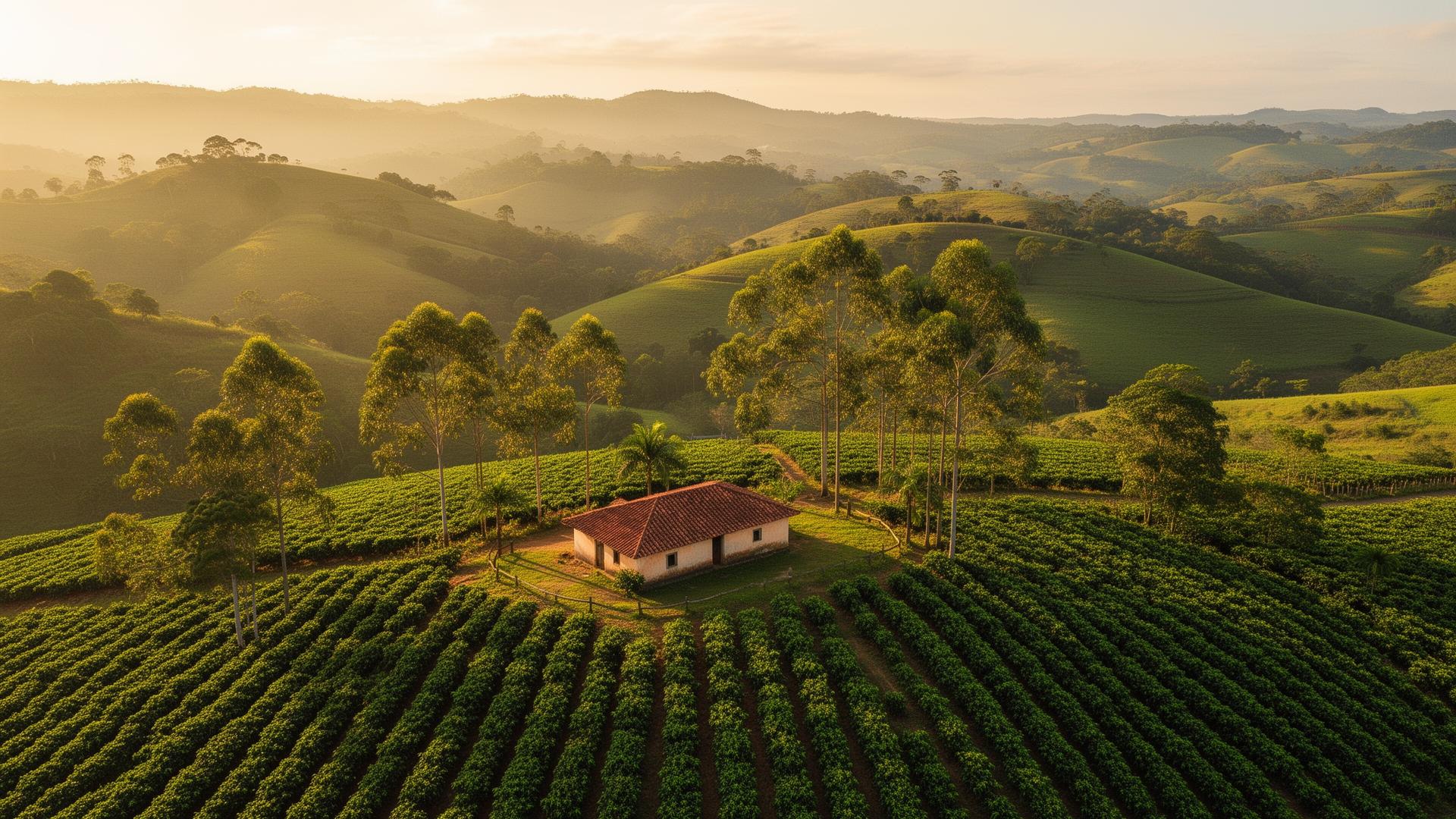 Vista panorâmica da paisagem rural da Zona da Mata mineira em Coronel Pacheco